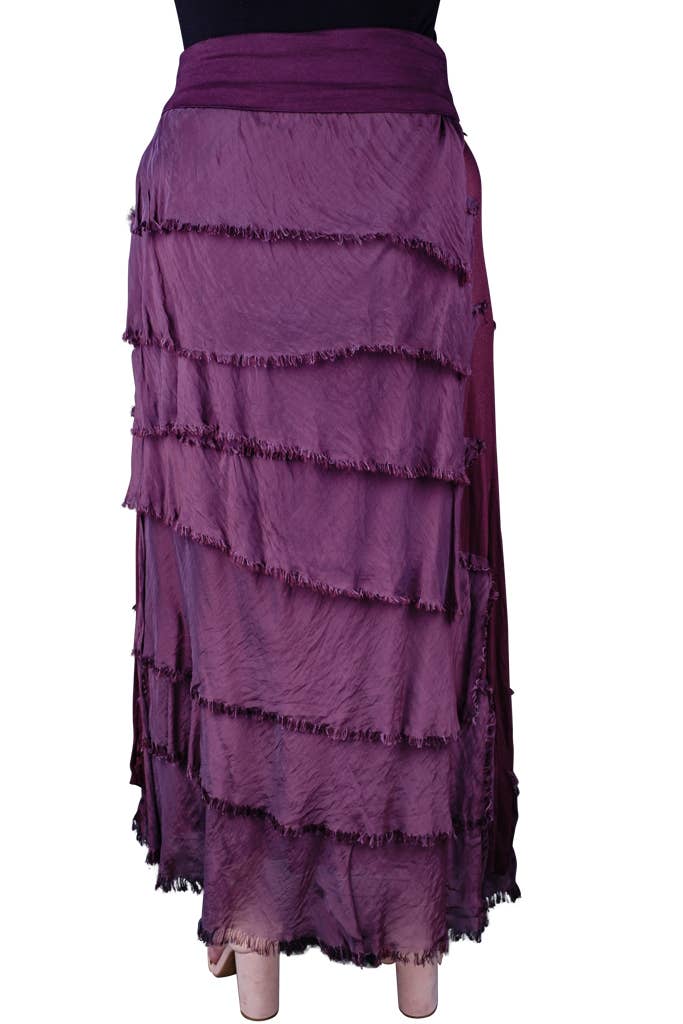 TINA Stephens Italy/Tees By Tina - Wholesale Skirt - Women's - Elisa Silk Ruffle Skirt (SL201)6