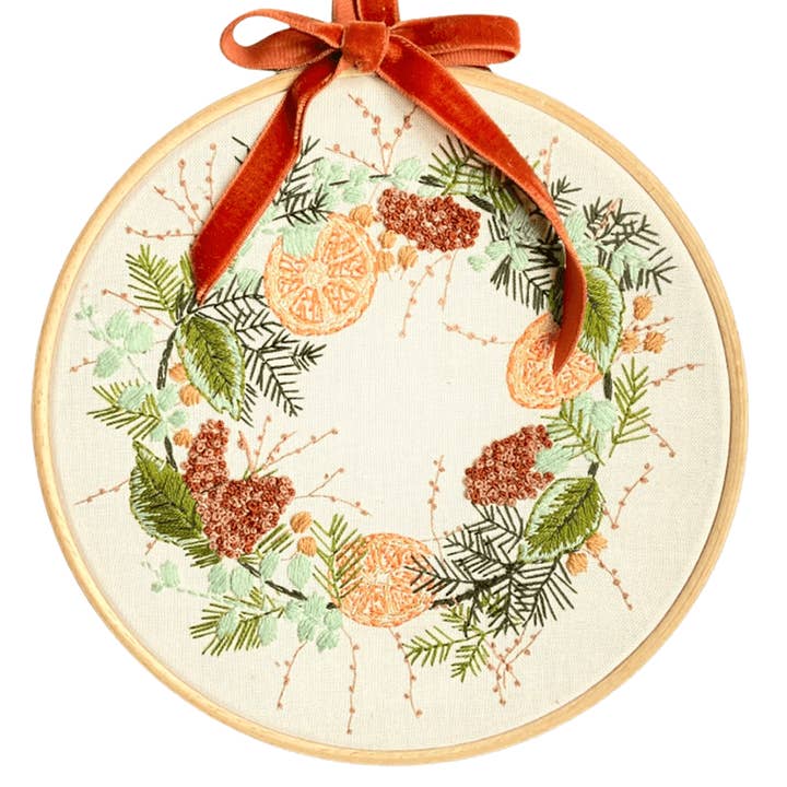 Stitch Happy - Wholesale Embroidery/Cross Stitch Supplies - Wild Wreath Modern Embroidery Kit
