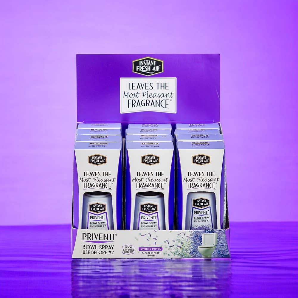 Instant Fresh Air - Wholesale Toilet Spray - Priventi Lavender Parfum 2.4 Oz., #2 Toilet Spray -Display7