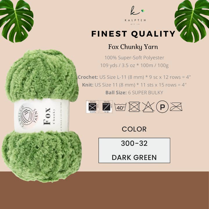 Kalpten LLC - Wholesale Yarn - Super Soft Fur Yarn|Chunky Fluffy Faux Fur|Fox Yarn|Eyelash