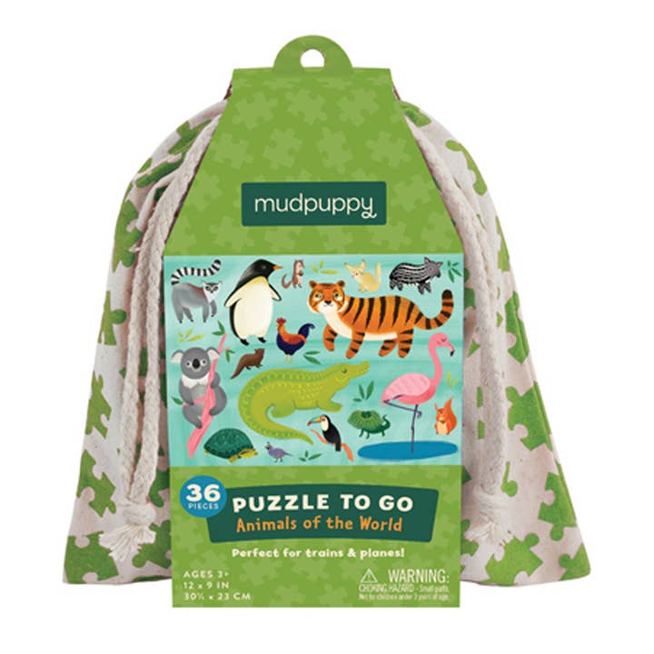 Bobangles - Wholesale Puzzle - Kids - Mudpuppy 36 pc To Go Puzzle - Animals of the World