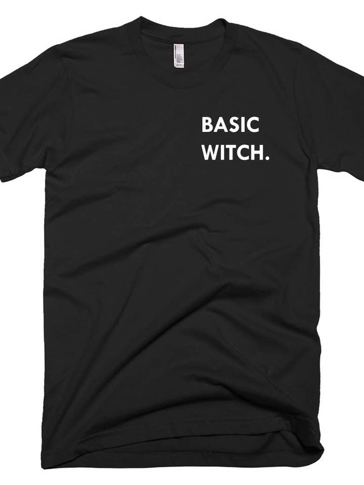 THIS KID SUPPLY CO. - T-shirt de sorcière basique - Blanc sur noir (tailles adultes) pour la vente par This Kid Clothing Co.