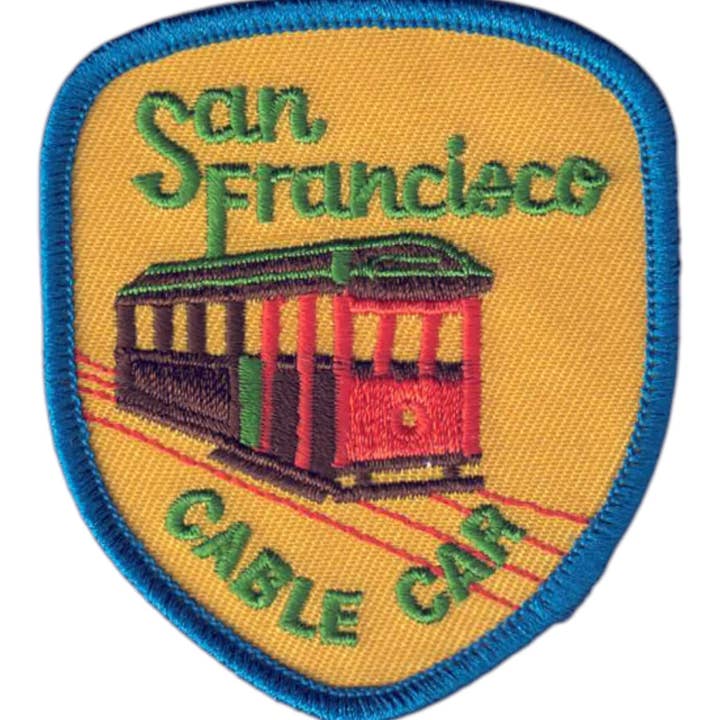 San Francisco CABLE CAR Patch Blue Border - 4006B for wholesale by Happy Wood Products