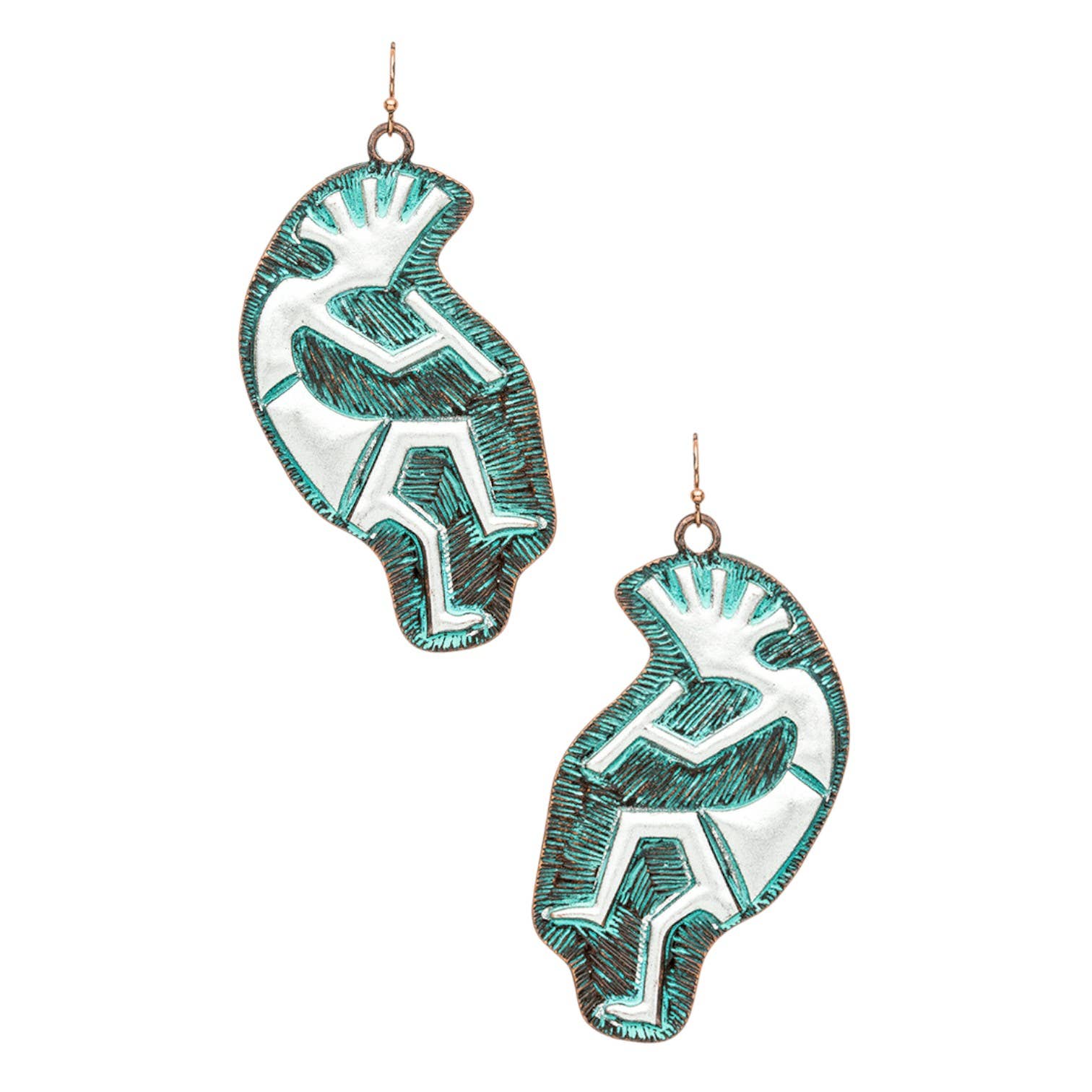 LA Jewelry Plaza - Venta al por mayor Pendientes colgantes - Pendientes Native Folk Dancer de 2 tonos2