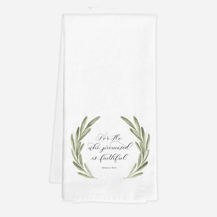 Geschirrtuch „Denn wer es versprochen hat, ist treu“, Mehlsack für den Großhandel von Blue Skies Lettering