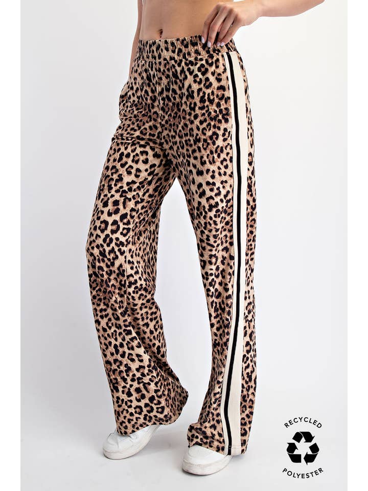 Brown Black ANIMAL PRINTED BUTTER SOFT STRAIGHT PANT for wholesale on Faire3