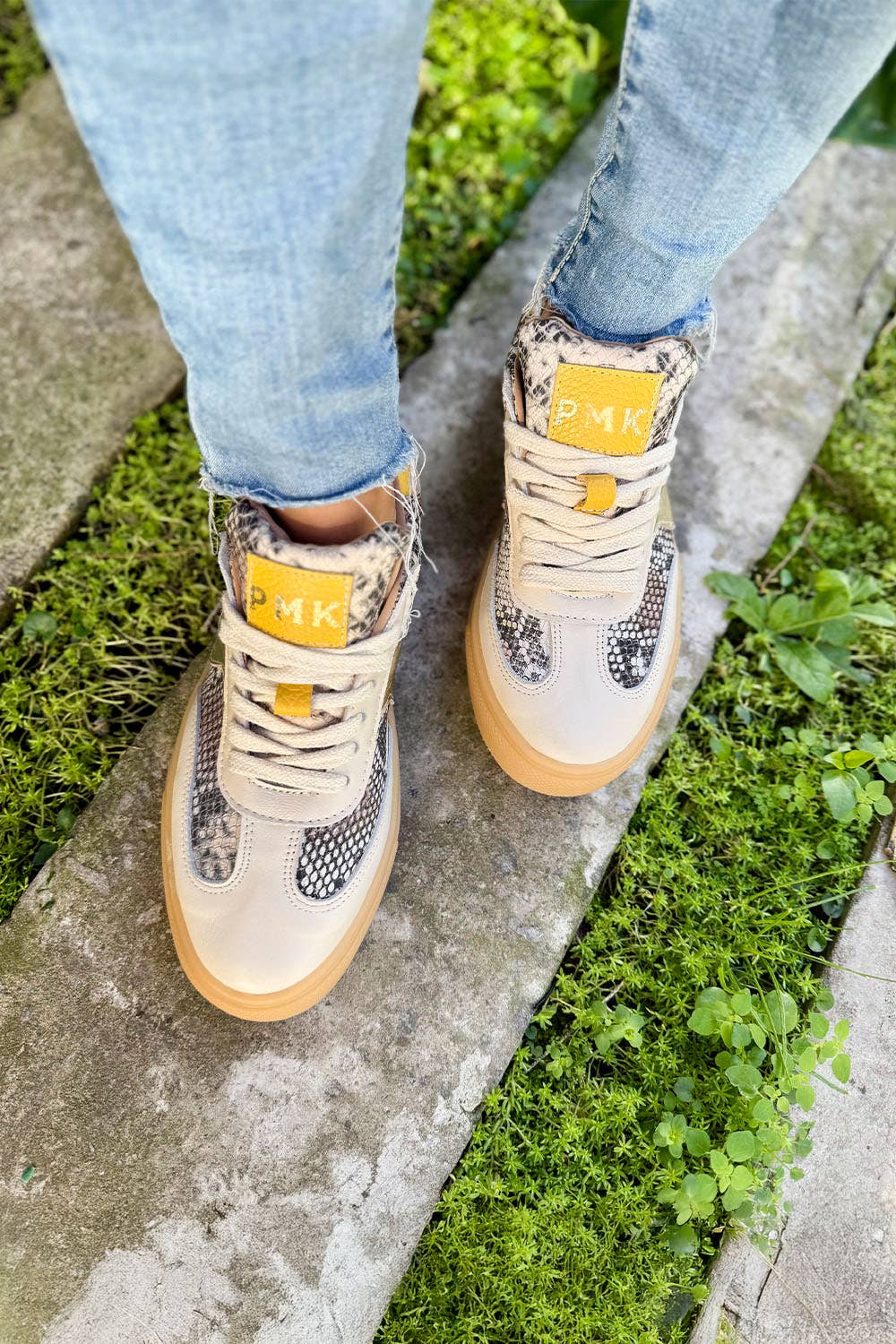 PMK SHOES - Vente Baskets tendance – femme - Novalis - Sable - Baskets en cuir de vache fait main2