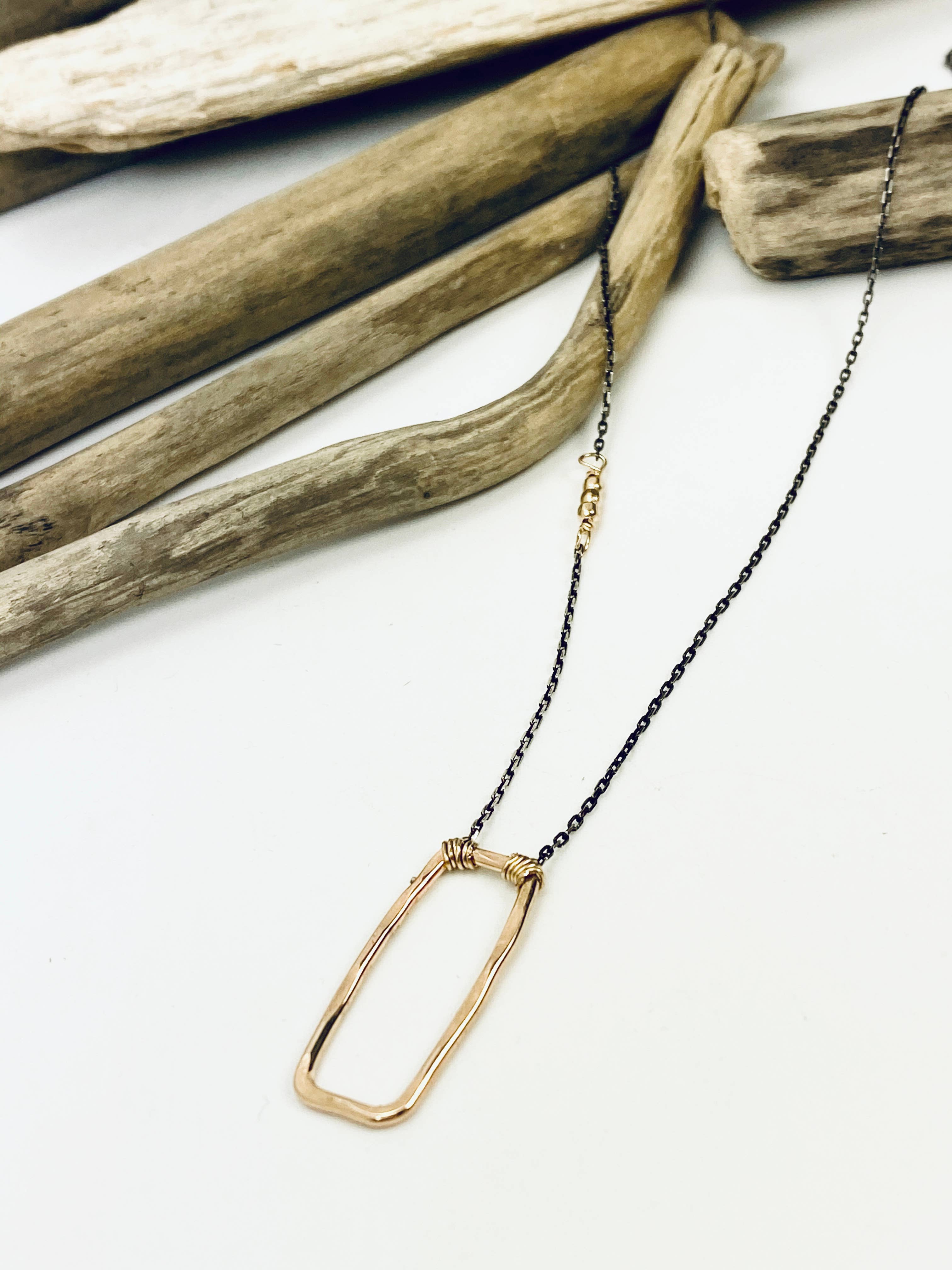 Laura J Designs - Wholesale Pendant/Charm Necklace - Karma Rectangle Necklace