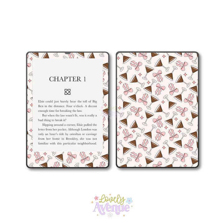 Blush Bow Espresso Martini - E-Reader Skin for wholesale by Lovely Avenue