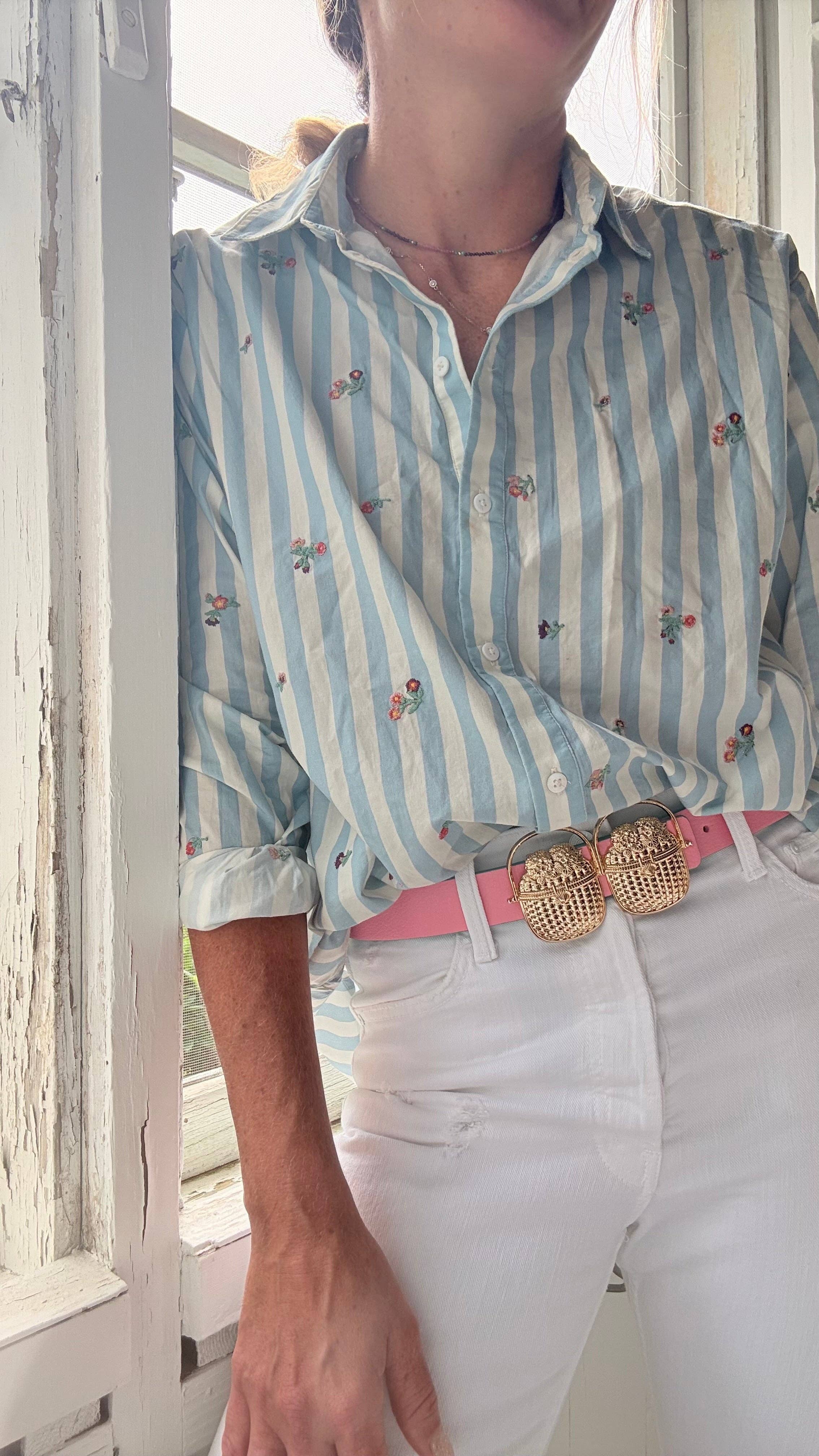 Cesoli - Wholesale Riem - Dames - Roze Zand & Bermuda Omkeerbare Leren Riem | 3cm2