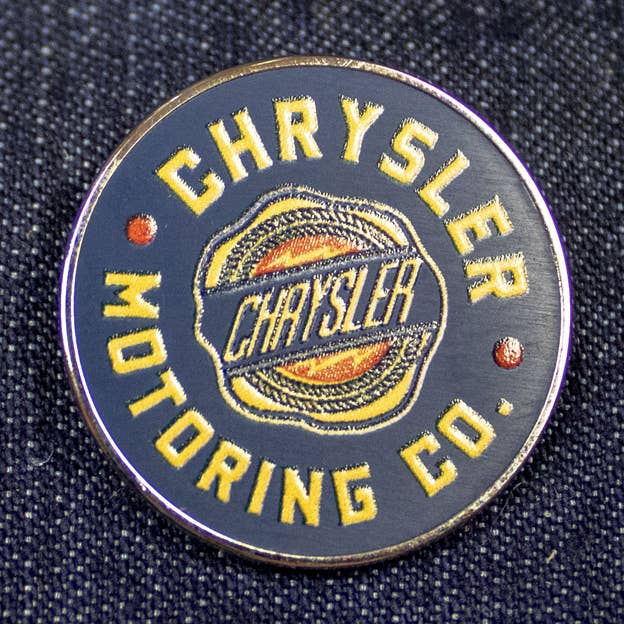 Enamel Pin - Chrysler Motoring Co. for wholesale by Detroit Shirt Co.