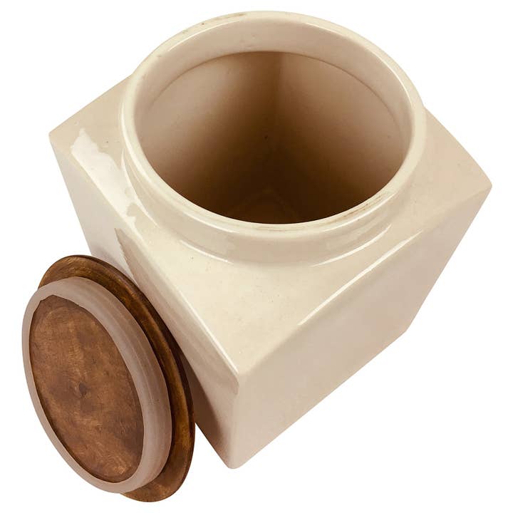Cream Ceramic Biscuit Jar for wholesale on Faire