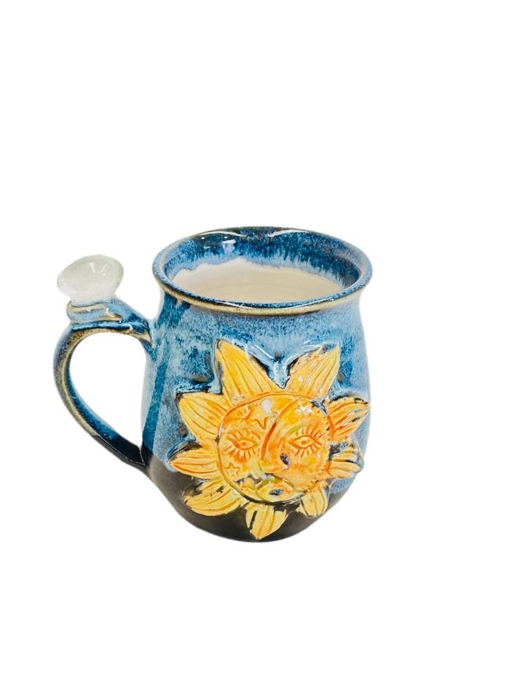 Celestial Sun and Moon Quartz Crystal Mug for wholesale by Carys Martin Ceramics
