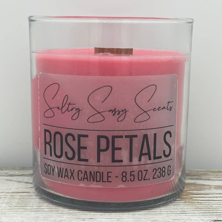 Sultry Sassy Scents - Vente Bougie en bocal - Pétales de rose - Bougie à la cire de soja1