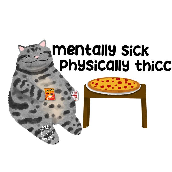 Physically Thicc Sticker for wholesale by Art By Kay Rae