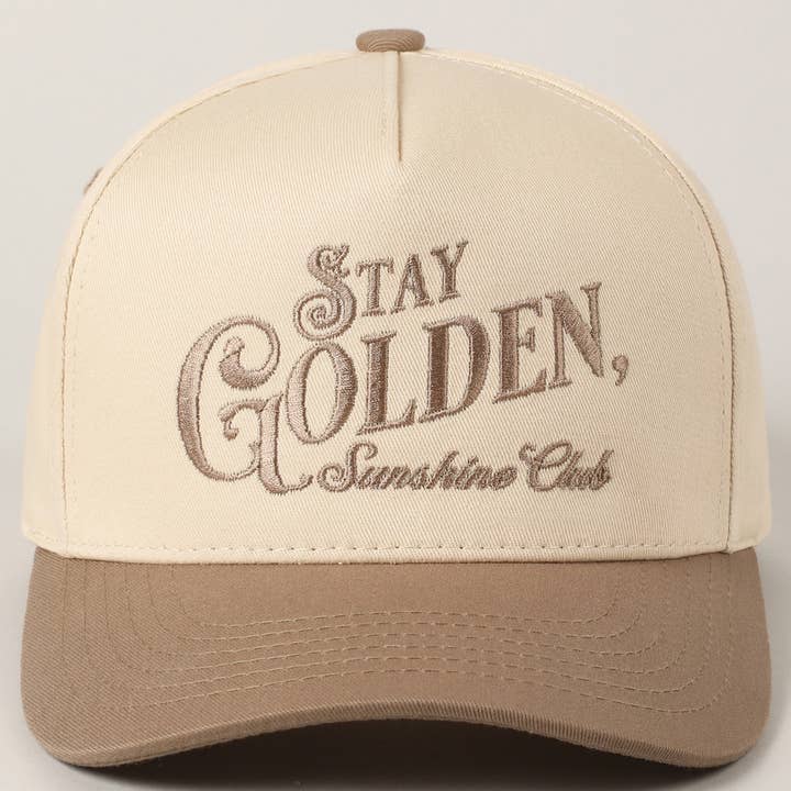 Fashion City - Wholesale Trucker Hat - Women's - Stay Golden Sunshine Club Embroidery Trucker Hat