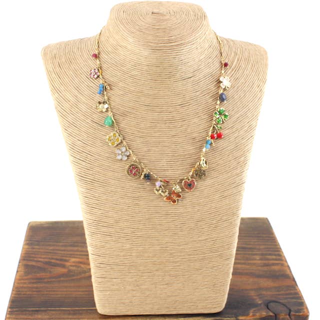 N25429 Whimsy Garden Charm Halskæde for engroshandel hos Pretty Persuasions