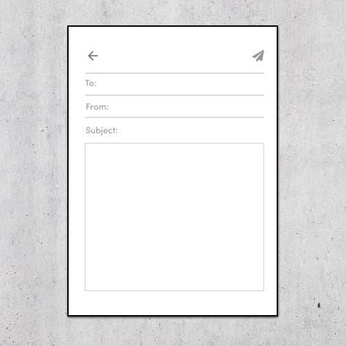 Email Compose Handwritten Card for wholesale by A Tangible Thought