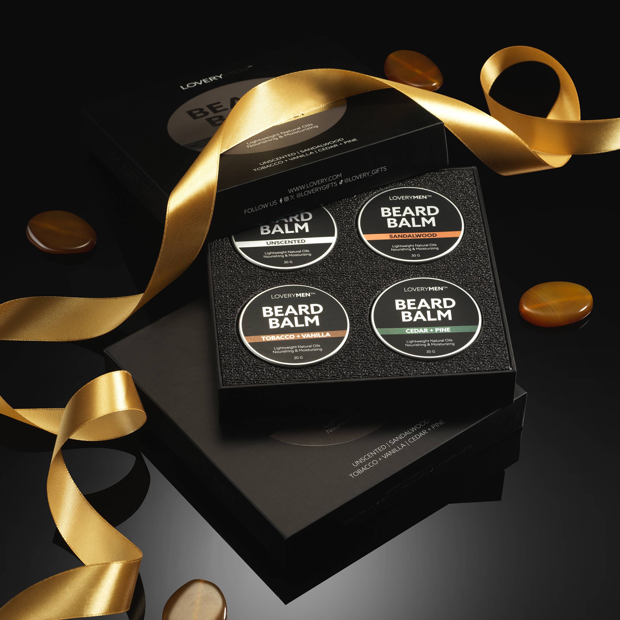 Lovery - Vente Soins pour barbe - Coffret cadeau de baume à barbe LOVERYMEN 4 pièces - Cadeau de toilettage premium5
