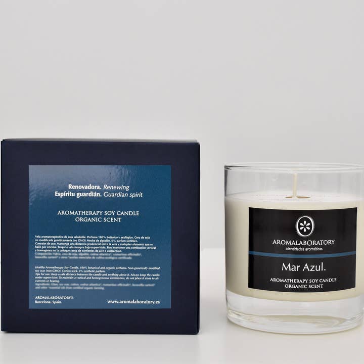AROMALABORATORY - Wholesale Jar/Filled Candle - MAR AZUL soy candle. Eco-friendly.1