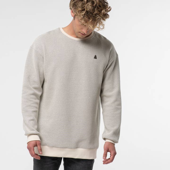 Camisola de Homem Waffel Crewneck por atacado de Pinetime