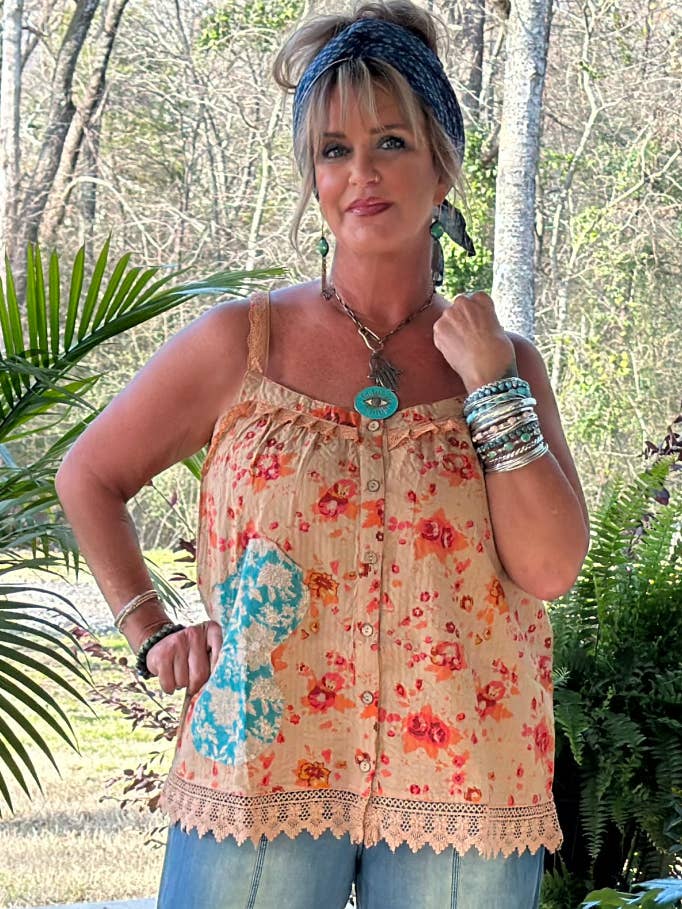 Veld van Bloemen Tanktop voor wholesale door Jaded Gypsy