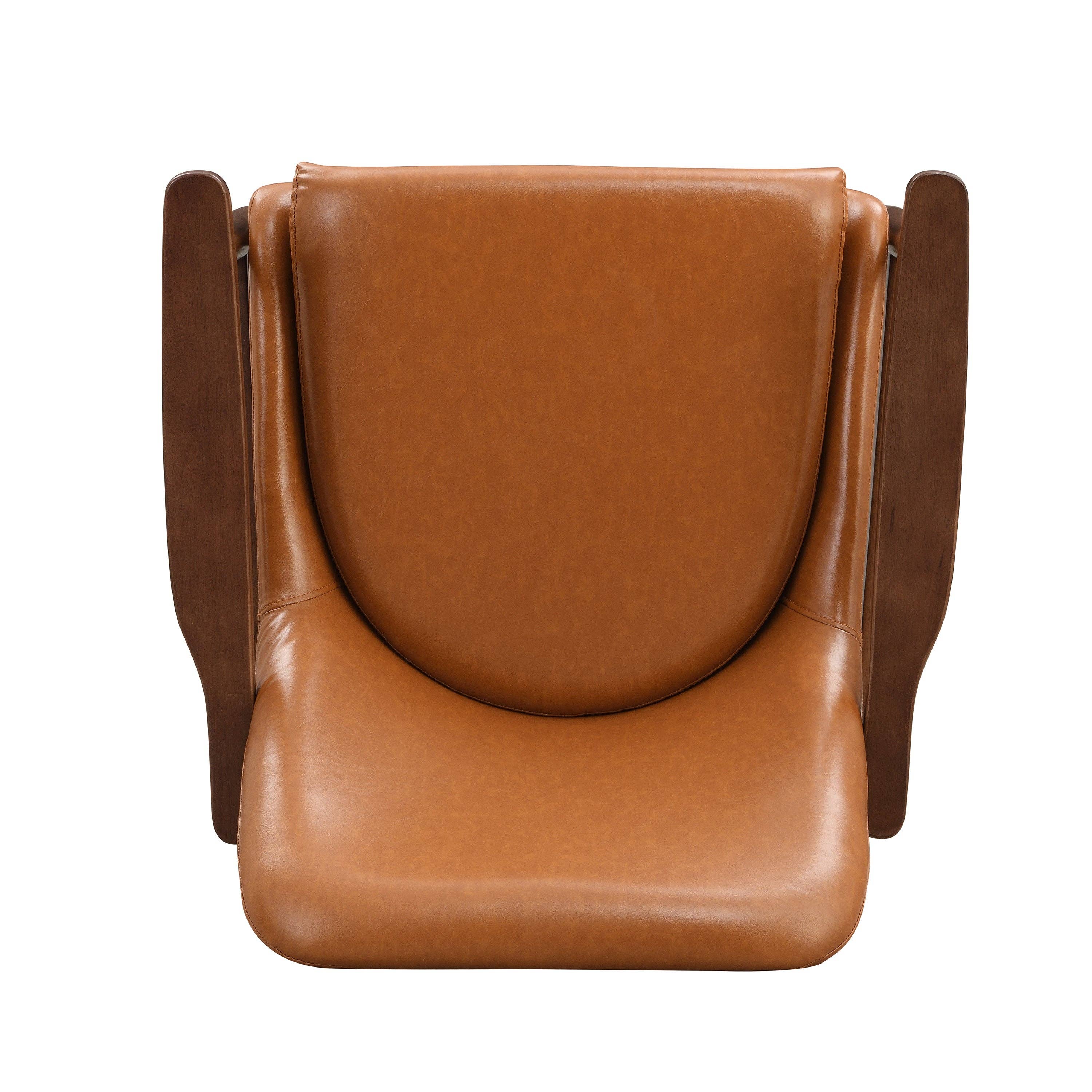 BlakOutlet – wholesale Chair – Mid-Century Faux Leather Accent Chair with Cushioned Sea11