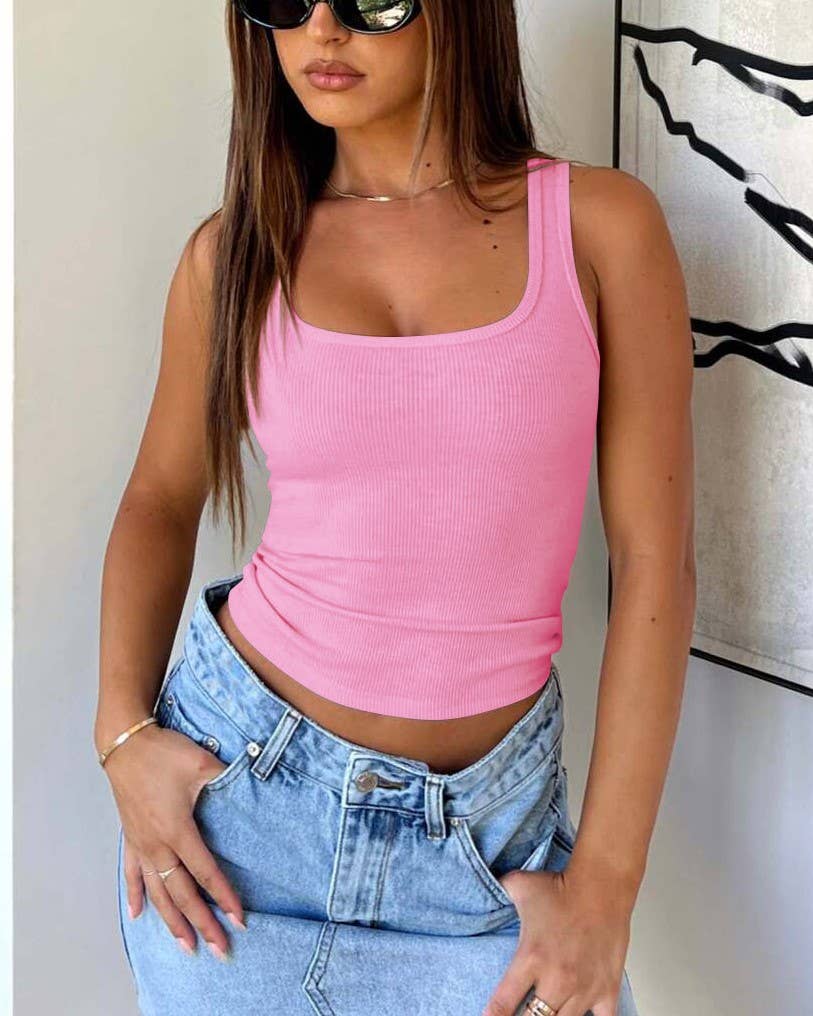 Rosa Clothing - Wholesale Tank Top - Women's - Ribbed Tight Fit Summer Cami Tank Tops3