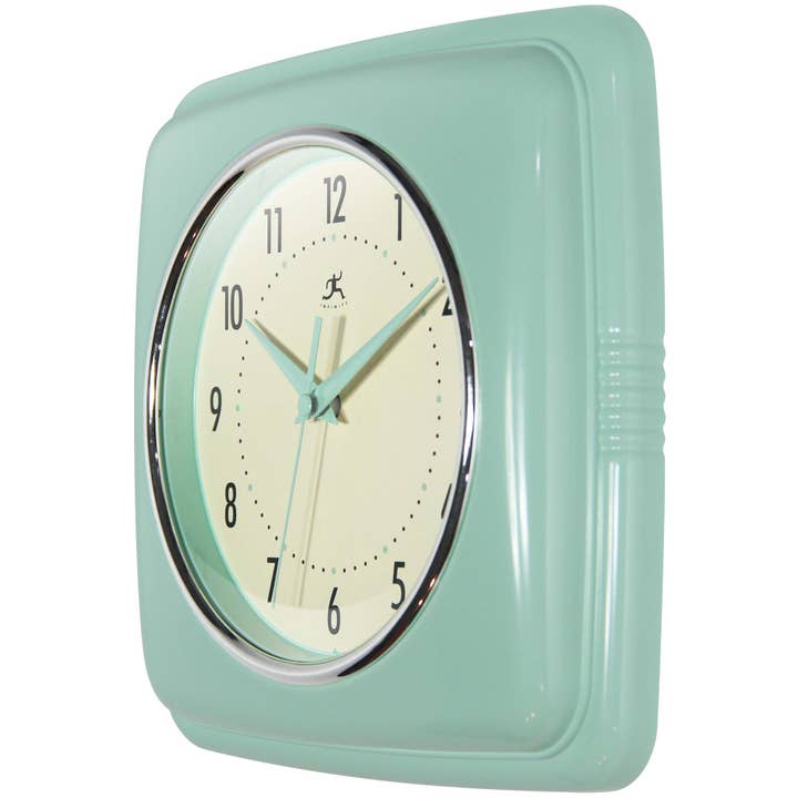 Retro Square Pastel Green Indoor Wall Clock 9.25 Inch for wholesale on Faire