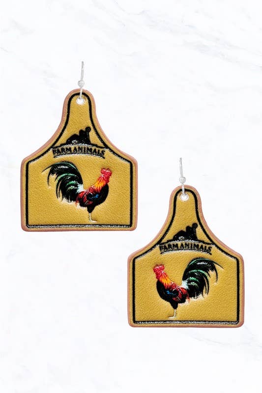 Suzie Q USA - Venta al por mayor Pendientes colgantes - Pendientes de Animales de Granja Gallo0