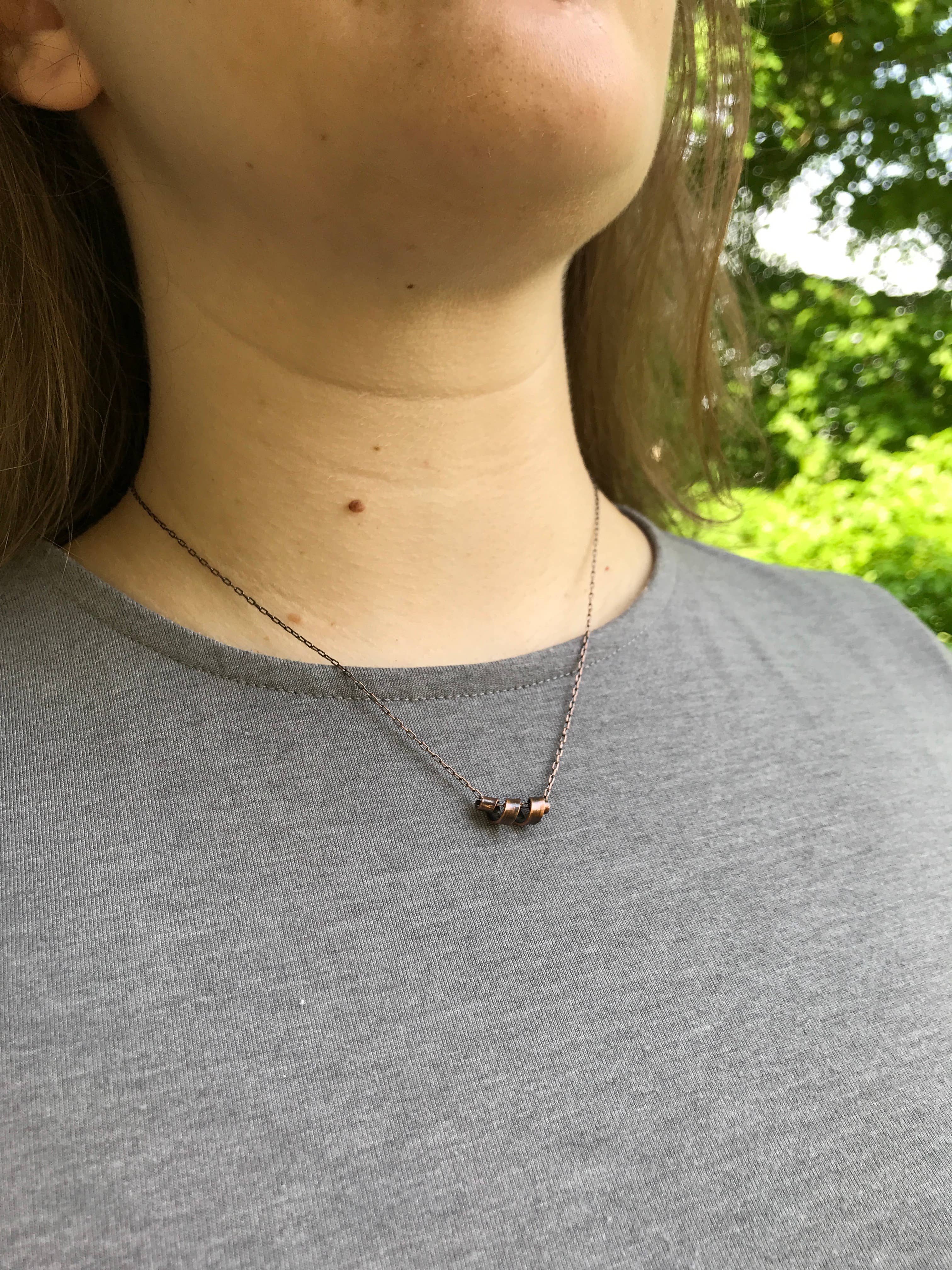 Tactile Melodies - Wholesale Pendant/Charm Necklace - Ribbons Copper Necklace - Small Pendant1