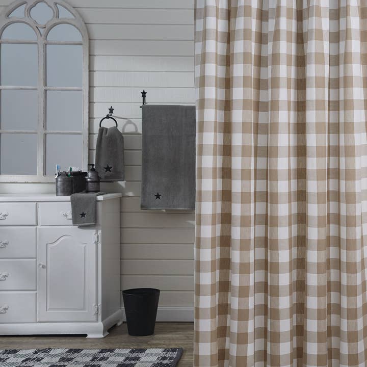 Wicklow Check Shower Curtain - Natural for wholesale by Park Designs