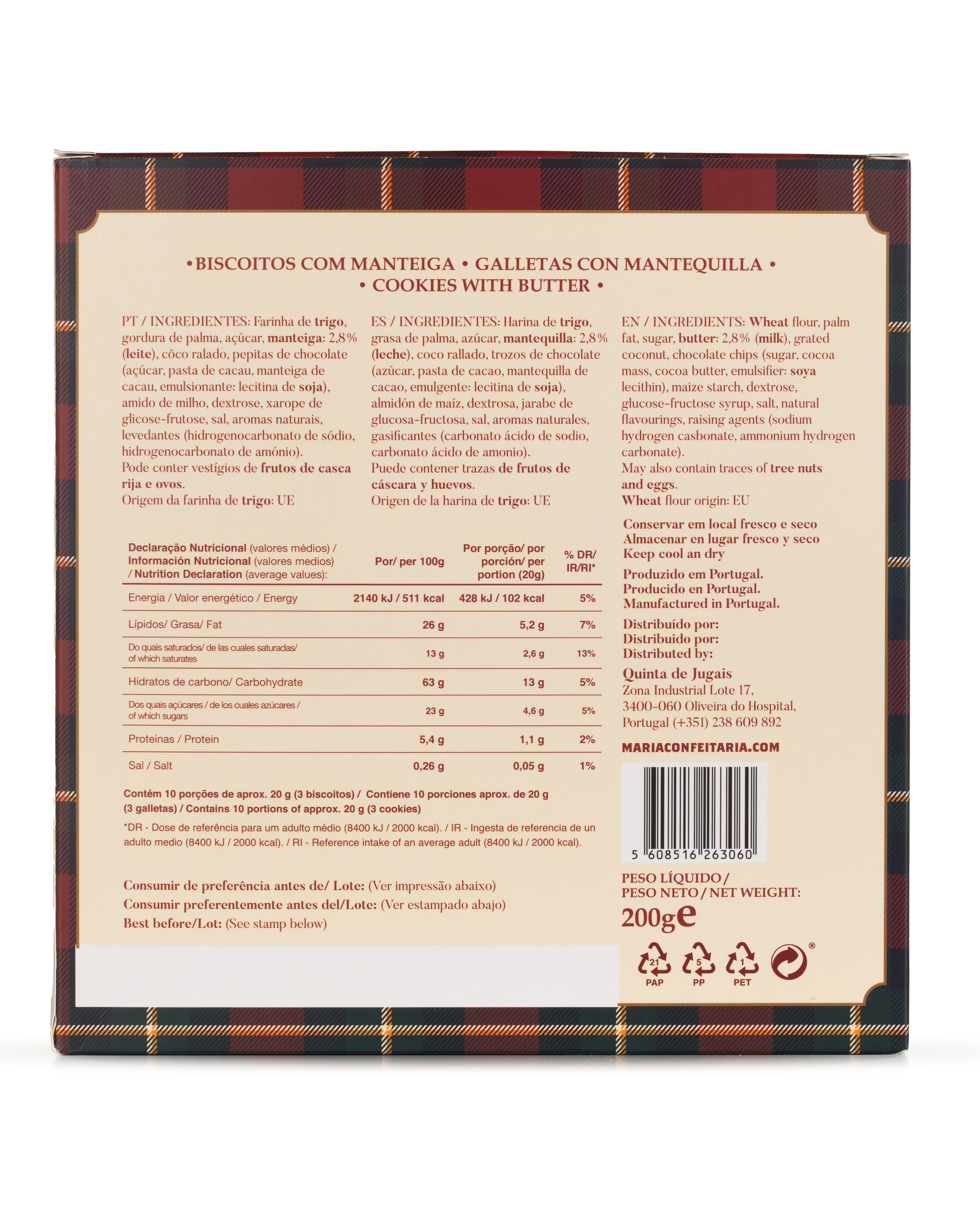 Maria Confeitaria - Vendita all'ingrosso Biscotti - Biscotti al Burro Maria Pasticceria 200g1