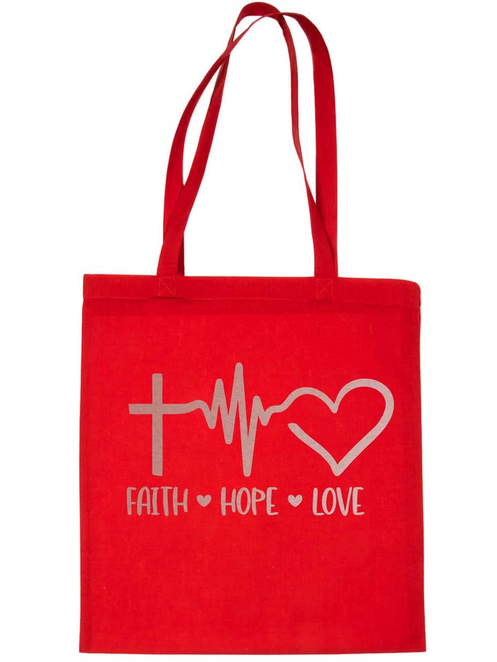 Faith Hope Love In Rose Gold Print Christian Church Gift Resuable Shopping Bag for wholesale by Print4U