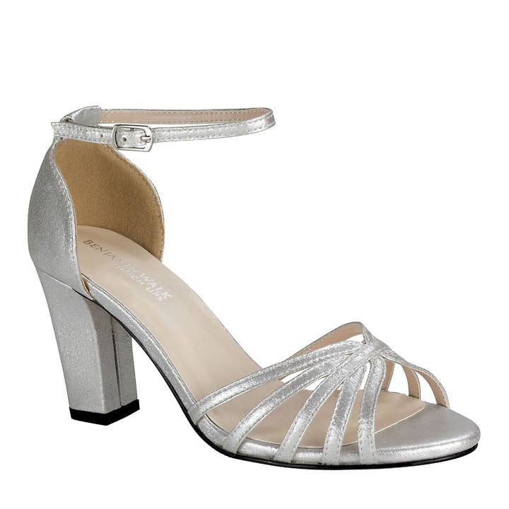 Benjamin Walk - Wholesale High Heels - Women's - Lauren Women's Strappy Sandals with Chunky Metallic Heel2