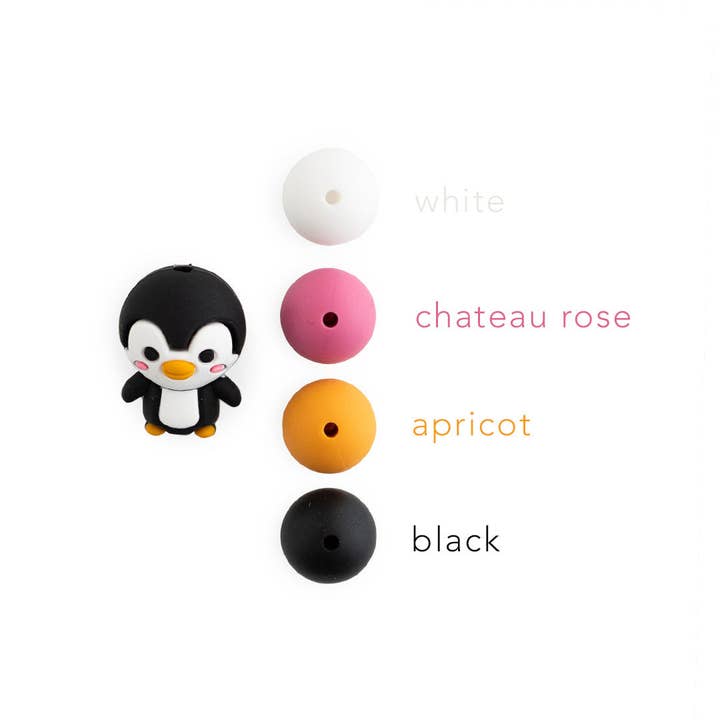 Cara & Co Silicone Craft Supply - Wholesale Craft supplies - 3D Penguin Silicone Focal Beads2