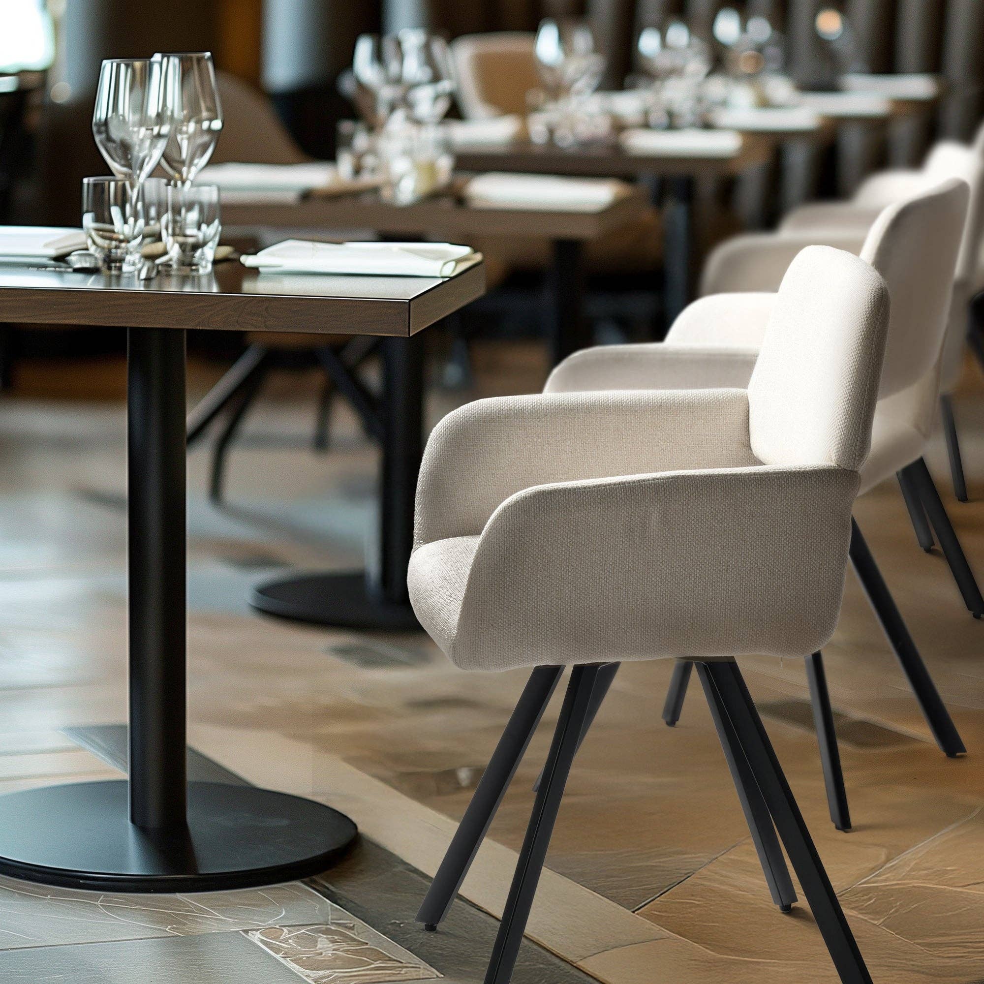 Urban Meuble - Wholesale Chair - Set of 2 Scandinavian dining chairs, swivel, beige fabric CALIFORNIA KD BEIGE SWIVEL7