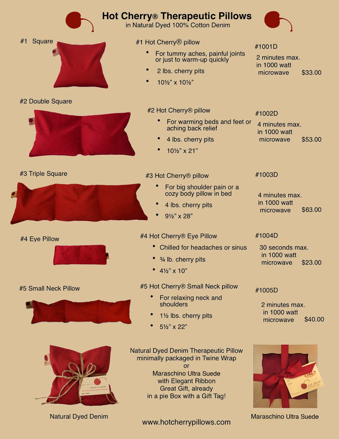Hot Cherry Pillows - Vente Compresses chaud/froid - Carte de présentation pour point de vente - Denim1