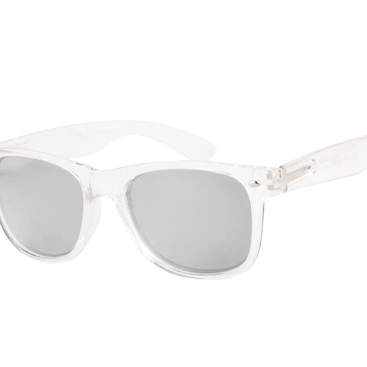 Apollo Eyewear - Wholesale Sunglasses - Unisex - Spring Hinge Hipsters with Crystal Frames and Mirror Lenses