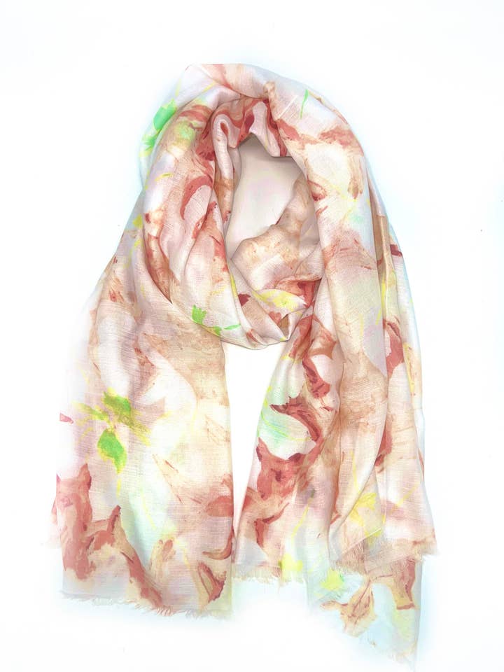 LN-60 Lenço com padrão vegetal por atacado de LINETA