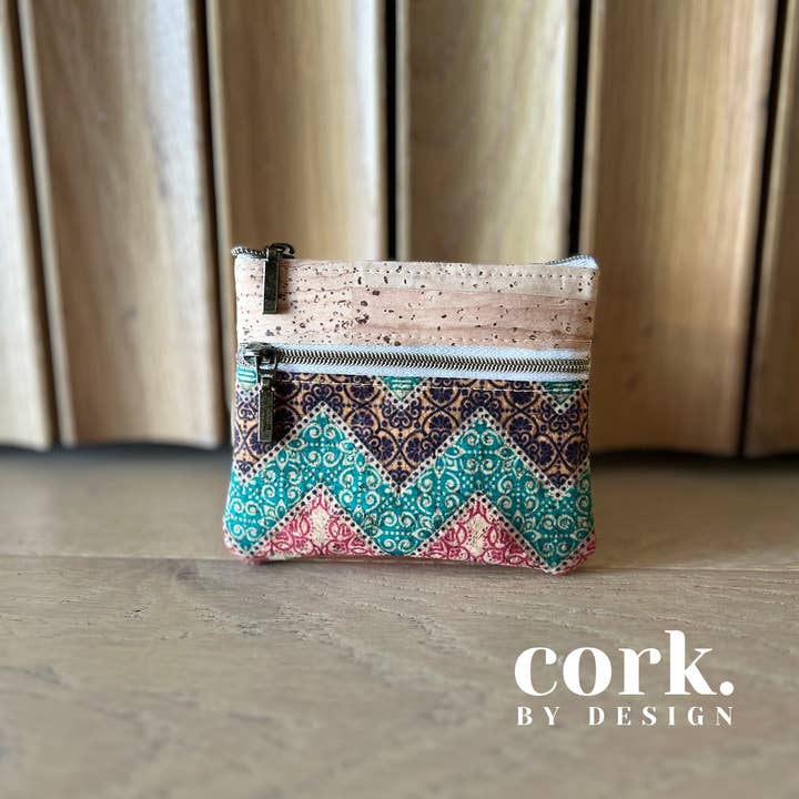 Cork By Design - Wholesale Coin purse – Women’s - Isabel Cork Purse - Chevron3
