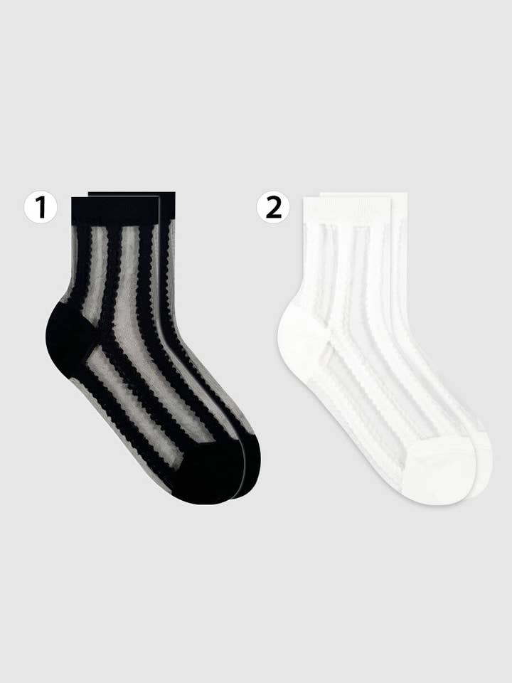 Women's Crew See-Through Simple lace Sheer Socks for wholesale by 7DAYSSOCKS
