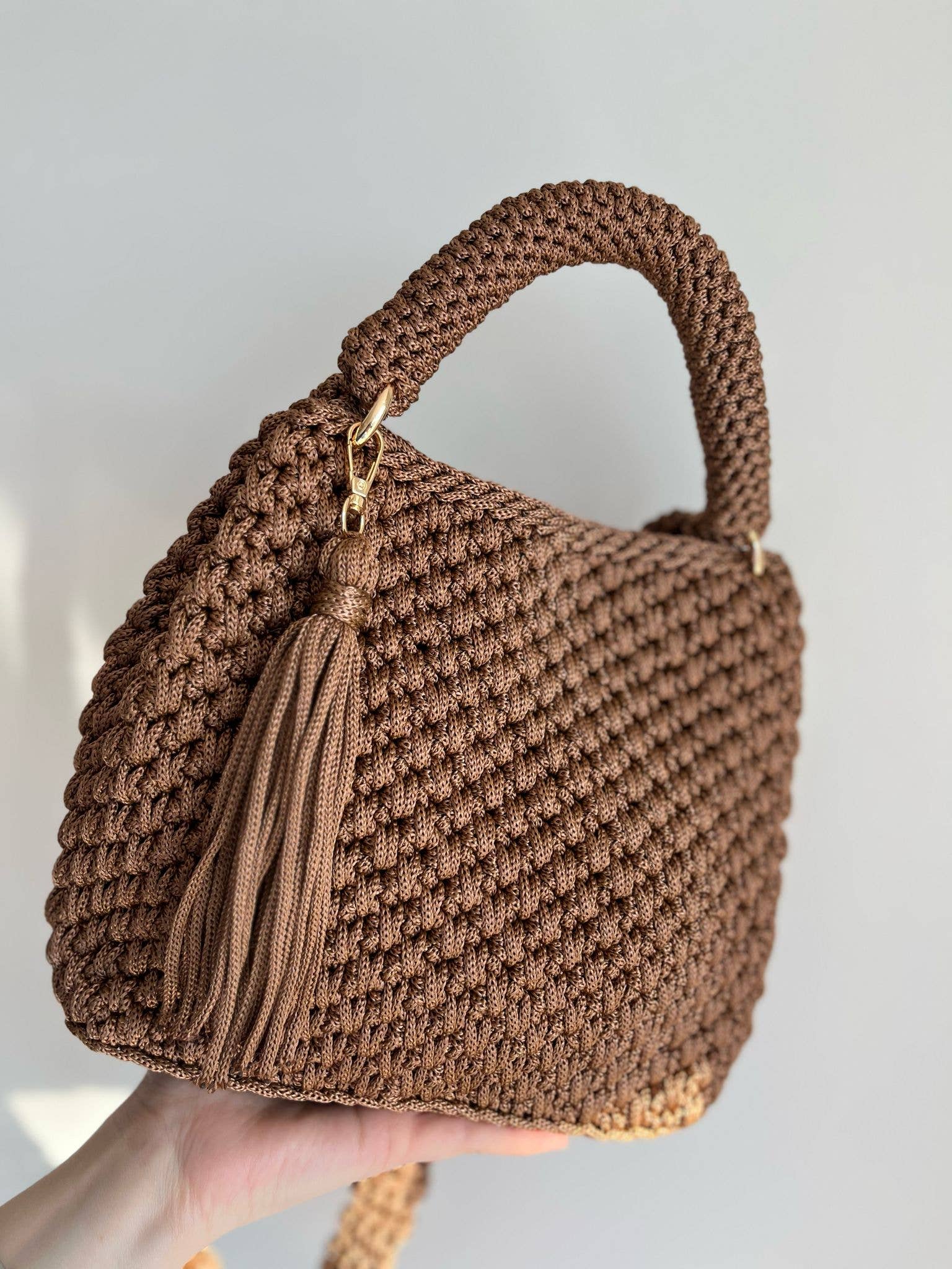 CHQEL – wholesale Shoulder bag – women's – CHQEL Polyester Macrame Shoulder Bag Handmade Crochet Bag3