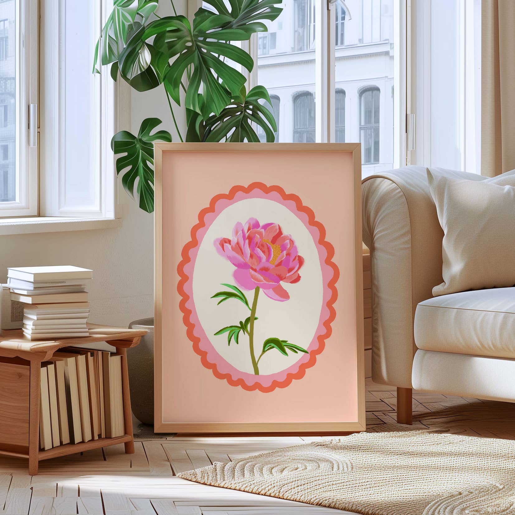 Natalie Lea Owen – Handmade Jewellery & Greeting Cards - Wholesale Art Print - Peony Flower Print | Hand-drawn Cute Pink Wall Art4