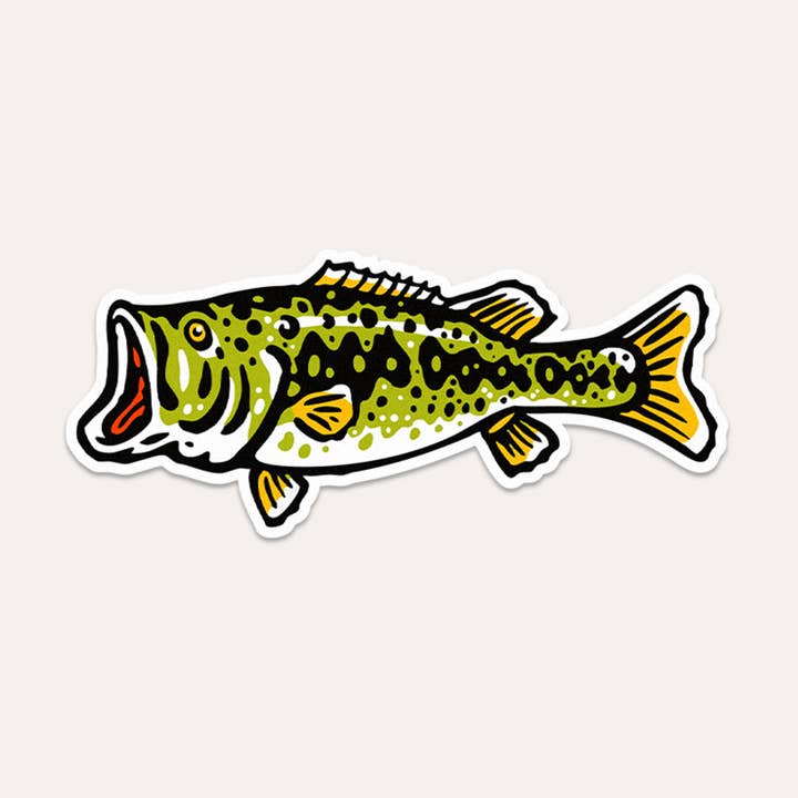 Large Mouth Bass Fish - Vinyl Sticker for wholesale by Union Made