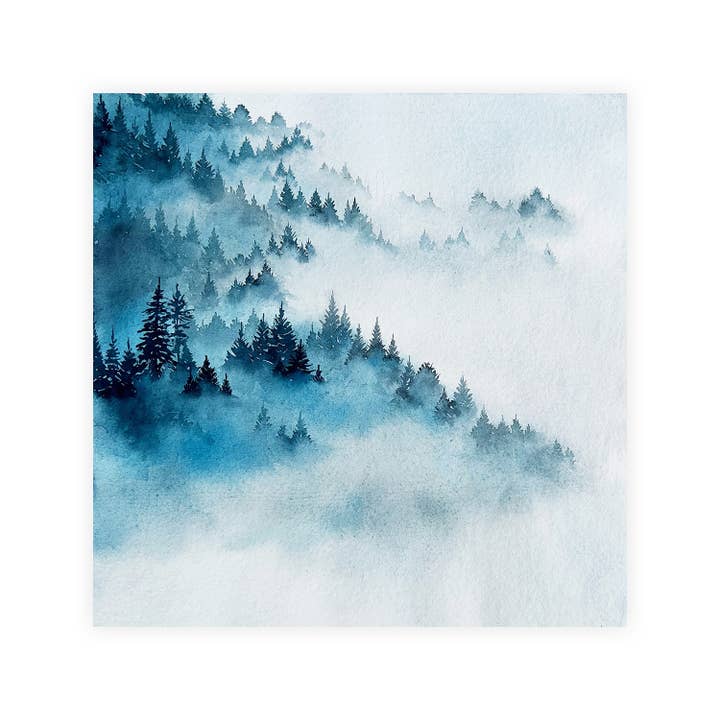 Aquarelle « Au-delà des nuages » de Misty Forest pour la vente par Elena Markelova Arts