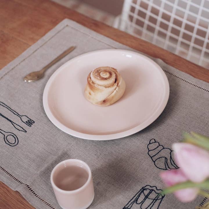 À bientôt - Vendita all'ingrosso Tovagliette - Tovaglietta in lino biologico Petit Dej nera8