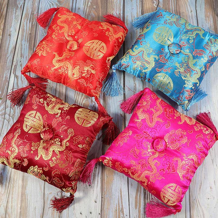 Small Square Tibet Silk Pillow | Square Tibet Silk Pillows for wholesale by Natures Artifacts Inc