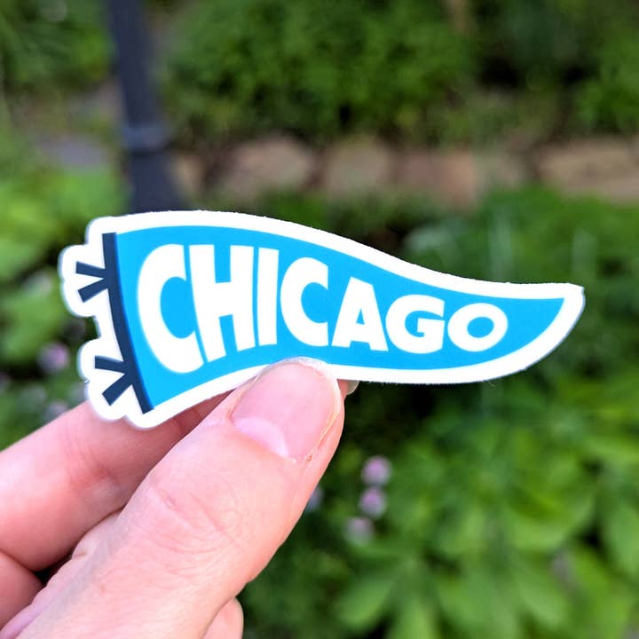 Chicago Pennant Sticker - Classic City Flag for wholesale by Bolts and Stars