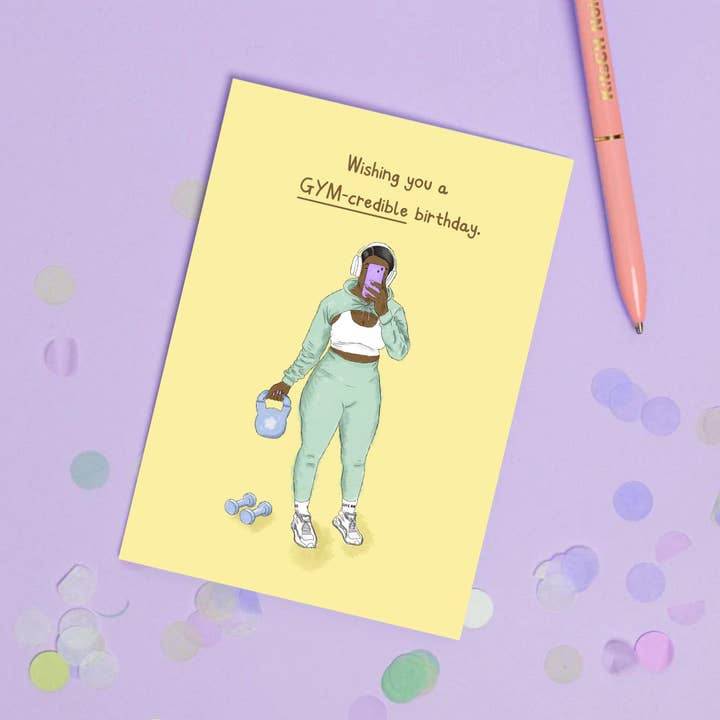 Glaubwürdige Fitness-Geburtstagskarte für den Großhandel von KitsCH Noir